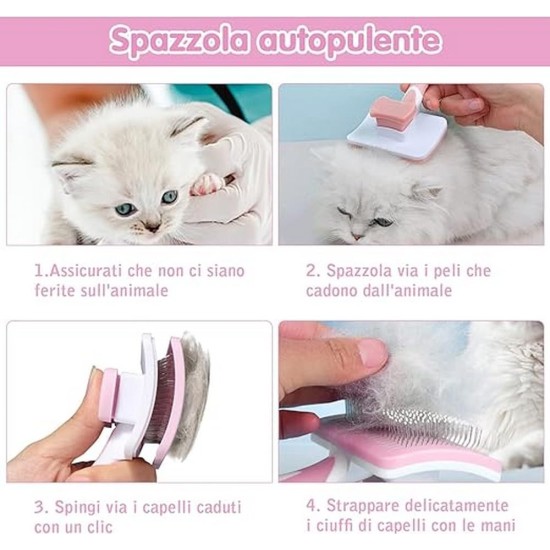 Dog Brush, Cat Brush, Pet Self-Cleaning Slicker Brush Removes Undercoat, Dog Brushes for Undercoat, Hair Remover Pet Brush for Longhaired Short Haired Dogs and Cats, Blue Dog Brush, Cat Brush, Pet Self-Cleaning Slicker Brush Removes Undercoat, Dog Brushes for Undercoat, Hair Remover Pet Brush for Longhaired Short Haired Dogs and Cats, Blue