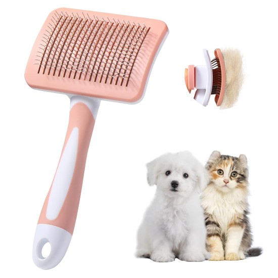 Dog Brush, Cat Brush, Pet Self-Cleaning Slicker Brush Removes Undercoat, Dog Brushes for Undercoat, Hair Remover Pet Brush for Longhaired Short Haired Dogs and Cats, Blue Dog Brush, Cat Brush, Pet Self-Cleaning Slicker Brush Removes Undercoat, Dog Brushes for Undercoat, Hair Remover Pet Brush for Longhaired Short Haired Dogs and Cats, Blue