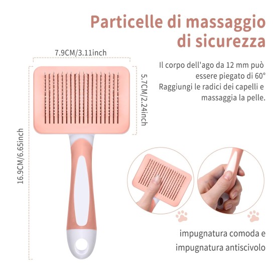 Dog Brush, Cat Brush, Pet Self-Cleaning Slicker Brush Removes Undercoat, Dog Brushes for Undercoat, Hair Remover Pet Brush for Longhaired Short Haired Dogs and Cats, Blue Dog Brush, Cat Brush, Pet Self-Cleaning Slicker Brush Removes Undercoat, Dog Brushes for Undercoat, Hair Remover Pet Brush for Longhaired Short Haired Dogs and Cats, Blue