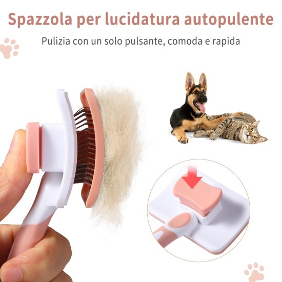 Dog Brush, Cat Brush, Pet Self-Cleaning Slicker Brush Removes Undercoat, Dog Brushes for Undercoat, Hair Remover Pet Brush for Longhaired Short Haired Dogs and Cats, Blue Dog Brush, Cat Brush, Pet Self-Cleaning Slicker Brush Removes Undercoat, Dog Brushes for Undercoat, Hair Remover Pet Brush for Longhaired Short Haired Dogs and Cats, Blue