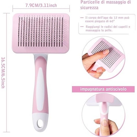 Dog Brush, Cat Brush, Pet Self-Cleaning Slicker Brush Removes Undercoat, Dog Brushes for Undercoat, Hair Remover Pet Brush for Longhaired Short Haired Dogs and Cats, Blue Dog Brush, Cat Brush, Pet Self-Cleaning Slicker Brush Removes Undercoat, Dog Brushes for Undercoat, Hair Remover Pet Brush for Longhaired Short Haired Dogs and Cats, Blue