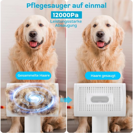 Dog Clipper with Vacuum Cleaner, morpilot Dog Vacuum Cleaner with Brush Accessories for Dog Cat 12000Pa Pet Hair Trimmer Electric Dog Clipper with 3L Dust Container Dog Clipper with Vacuum Cleaner, morpilot Dog Vacuum Cleaner with Brush Accessories for Dog Cat 12000Pa Pet Hair Trimmer Electric Dog Clipper with 3L Dust Container