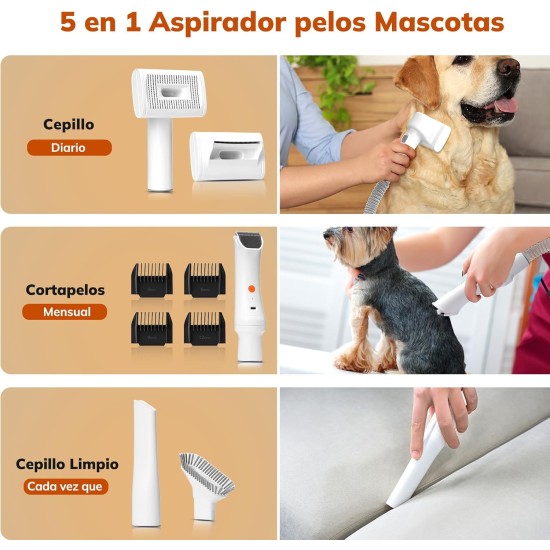 Dog Clipper with Vacuum Cleaner, morpilot Dog Vacuum Cleaner with Brush Accessories for Dog Cat 12000Pa Pet Hair Trimmer Electric Dog Clipper with 3L Dust Container Dog Clipper with Vacuum Cleaner, morpilot Dog Vacuum Cleaner with Brush Accessories for Dog Cat 12000Pa Pet Hair Trimmer Electric Dog Clipper with 3L Dust Container