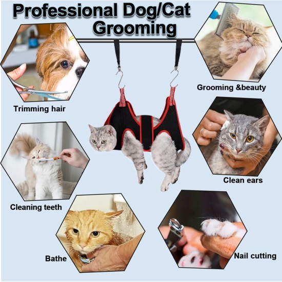 Dog Grooming Hammock for Small Dogs and Cats, Dog Grooming Sling for Trimming Nails and Ear/Eye Care (XS, 16.5cm) Dog Grooming Hammock for Small Dogs and Cats, Dog Grooming Sling for Trimming Nails and Ear/Eye Care (XS, 16.5cm)