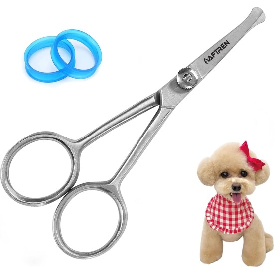 Dog Grooming Scissors, Body, Face, Ears, Paws, Nose, Step, Sturdy Stainless Steel Blade, Dog Hair Scissors Top, Round Tip for Dogs and Cats (4.5 Inches)