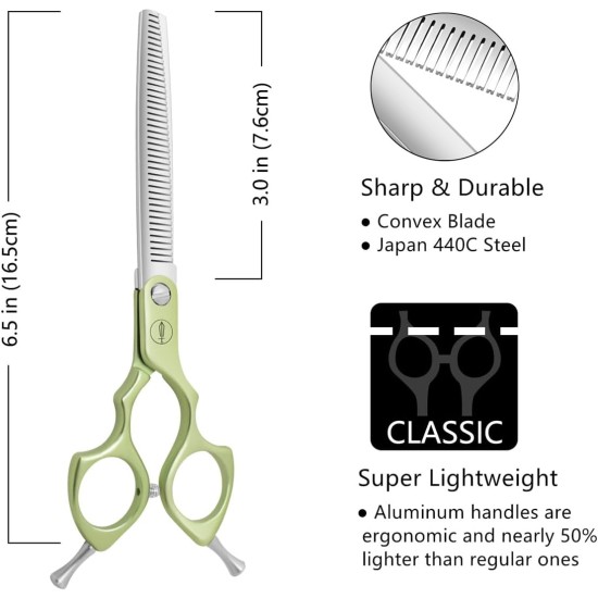 Dog Grooming Scissors, Curved Scissors for Dog Grooming, 7.5 Inches, 30 Degree Curved Blade, Lightweight Pet Scissors for Trimming Face and Paws Dog Grooming Scissors, Curved Scissors for Dog Grooming, 7.5 Inches, 30 Degree Curved Blade, Lightweight Pet Scissors for Trimming Face and Paws