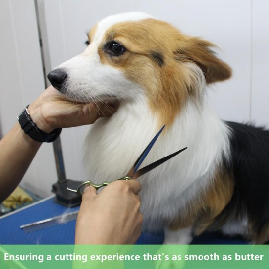 Dog Grooming Scissors, Curved Scissors for Dog Grooming, 7.5 Inches, 30 Degree Curved Blade, Lightweight Pet Scissors for Trimming Face and Paws Dog Grooming Scissors, Curved Scissors for Dog Grooming, 7.5 Inches, 30 Degree Curved Blade, Lightweight Pet Scissors for Trimming Face and Paws