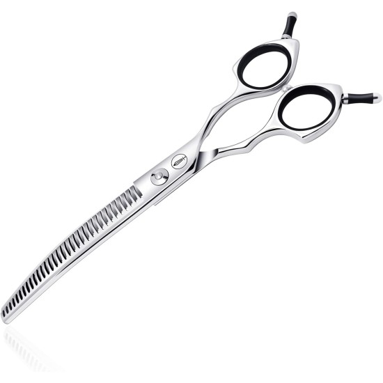 Dog Grooming Scissors, Curved Scissors for Dog Grooming, 7.5 Inches, 30 Degree Curved Blade, Lightweight Pet Scissors for Trimming Face and Paws Dog Grooming Scissors, Curved Scissors for Dog Grooming, 7.5 Inches, 30 Degree Curved Blade, Lightweight Pet Scissors for Trimming Face and Paws