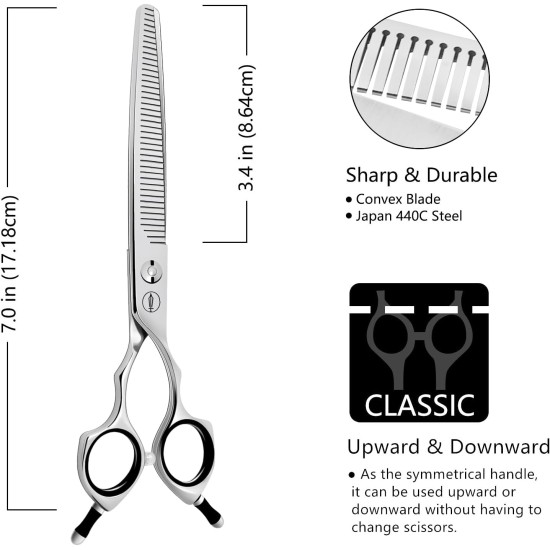 Dog Grooming Scissors, Curved Scissors for Dog Grooming, 7.5 Inches, 30 Degree Curved Blade, Lightweight Pet Scissors for Trimming Face and Paws Dog Grooming Scissors, Curved Scissors for Dog Grooming, 7.5 Inches, 30 Degree Curved Blade, Lightweight Pet Scissors for Trimming Face and Paws