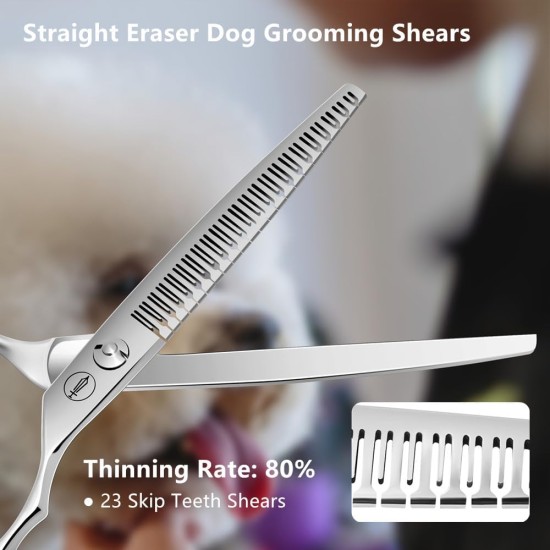 Dog Grooming Scissors, Curved Scissors for Dog Grooming, 7.5 Inches, 30 Degree Curved Blade, Lightweight Pet Scissors for Trimming Face and Paws Dog Grooming Scissors, Curved Scissors for Dog Grooming, 7.5 Inches, 30 Degree Curved Blade, Lightweight Pet Scissors for Trimming Face and Paws