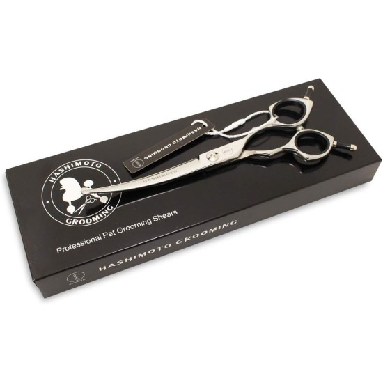 Dog Grooming Scissors, Curved Scissors for Dog Grooming, 7.5 Inches, 30 Degree Curved Blade, Lightweight Pet Scissors for Trimming Face and Paws Dog Grooming Scissors, Curved Scissors for Dog Grooming, 7.5 Inches, 30 Degree Curved Blade, Lightweight Pet Scissors for Trimming Face and Paws