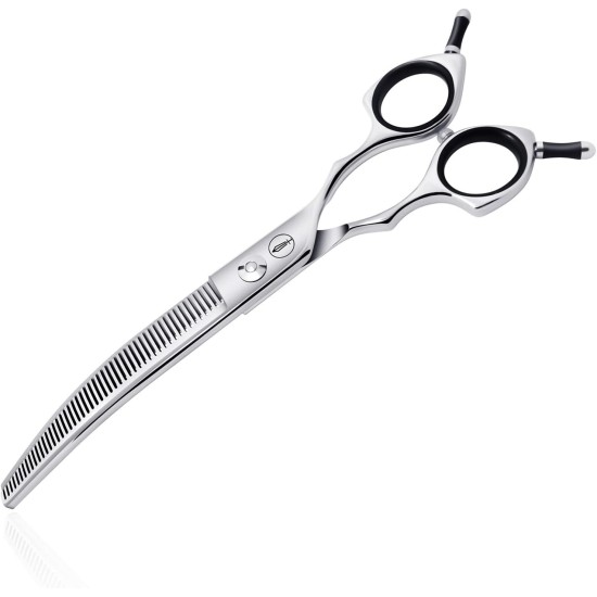 Dog Grooming Scissors, Curved Scissors for Dog Grooming, 7.5 Inches, 30 Degree Curved Blade, Lightweight Pet Scissors for Trimming Face and Paws Dog Grooming Scissors, Curved Scissors for Dog Grooming, 7.5 Inches, 30 Degree Curved Blade, Lightweight Pet Scissors for Trimming Face and Paws