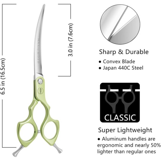 Dog Grooming Scissors, Curved Scissors for Dog Grooming, 7.5 Inches, 30 Degree Curved Blade, Lightweight Pet Scissors for Trimming Face and Paws Dog Grooming Scissors, Curved Scissors for Dog Grooming, 7.5 Inches, 30 Degree Curved Blade, Lightweight Pet Scissors for Trimming Face and Paws