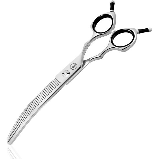 Dog Grooming Scissors, Curved Scissors for Dog Grooming, 7.5 Inches, 30 Degree Curved Blade, Lightweight Pet Scissors for Trimming Face and Paws Dog Grooming Scissors, Curved Scissors for Dog Grooming, 7.5 Inches, 30 Degree Curved Blade, Lightweight Pet Scissors for Trimming Face and Paws