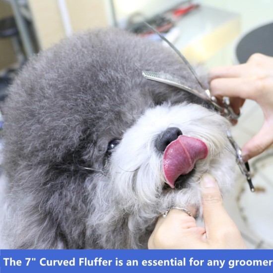 Dog Grooming Scissors, Curved Scissors for Dog Grooming, 7.5 Inches, 30 Degree Curved Blade, Lightweight Pet Scissors for Trimming Face and Paws Dog Grooming Scissors, Curved Scissors for Dog Grooming, 7.5 Inches, 30 Degree Curved Blade, Lightweight Pet Scissors for Trimming Face and Paws