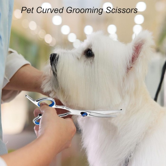 Dog Grooming Scissors, Jiasoval 4-in-1 Dog Grooming Set with Round Safety Tip, Professional Grooming Scissors Set, Hair Cutting Scissors with Steel Comb and Leather Case for Dogs Dog Grooming Scissors, Jiasoval 4-in-1 Dog Grooming Set with Round Safety Tip, Professional Grooming Scissors Set, Hair Cutting Scissors with Steel Comb and Leather Case for Dogs