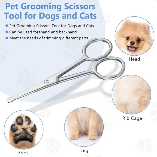 Dog Hair Scissors, Fur Scissors, 10.5 cm Stainless Steel Fur Scissors, Paw Scissors, Rounded Scissors, Dog Paw Scissors for Dogs, Pet Scissors, Dog Hair Cutting for Perfect Grooming Dog Hair Scissors, Fur Scissors, 10.5 cm Stainless Steel Fur Scissors, Paw Scissors, Rounded Scissors, Dog Paw Scissors for Dogs, Pet Scissors, Dog Hair Cutting for Perfect Grooming