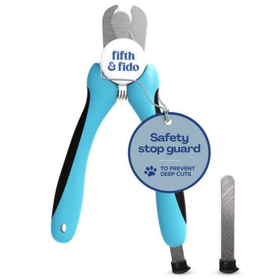 Dog Nail Clippers - Best Pet Claw Trimmer - Easy and Painless Pet Grooming (Puppies and Cats) - Medical Grade Stainless Steel - Includes Safety Guard and Nail File Dog Nail Clippers - Best Pet Claw Trimmer - Easy and Painless Pet Grooming (Puppies and Cats) - Medical Grade Stainless Steel - Includes Safety Guard and Nail File