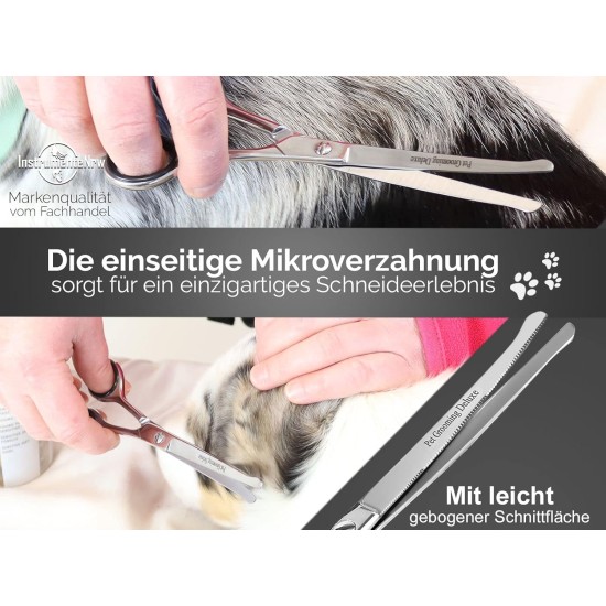 Dog Scissors – Curved Scissors, Micro Fine Teeth Dog Scissors – Curved Scissors, Micro Fine Teeth