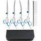 Dog Scissors, 5-in-1 Dog Scissors Set, Dog Shears, Curved, Stainless Steel Dog Grooming Set, with Steel Comb and Leather Case for Dogs, Cats, Pets