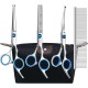 Dog Scissors, 5-in-1 Grooming Scissors for Dogs, 4CR Dog Scissors Set Professional with Round Safety Tip, Stainless Steel Cat Grooming Thinning Scissors, Thinning, Straight Scissors, Curved Scissors