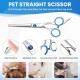 Dog Scissors, 5-in-1 Grooming Scissors for Dogs, 4CR Dog Scissors Set Professional with Round Safety Tip, Stainless Steel Cat Grooming Thinning Scissors, Thinning, Straight Scissors, Curved Scissors