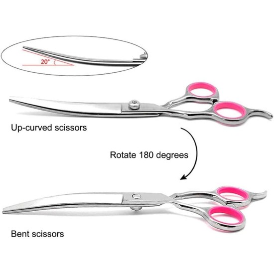 Dog Scissors, 6 Inch Professional Dog Grooming Thinning Scissors & Curved & Straight Hair Scissors, Stainless Steel Curved Fur Scissors for Dogs, Cats, Hair Care Dog Scissors, 6 Inch Professional Dog Grooming Thinning Scissors & Curved & Straight Hair Scissors, Stainless Steel Curved Fur Scissors for Dogs, Cats, Hair Care