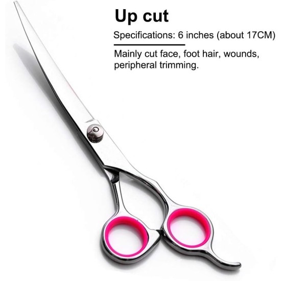 Dog Scissors, 6 Inch Professional Dog Grooming Thinning Scissors & Curved & Straight Hair Scissors, Stainless Steel Curved Fur Scissors for Dogs, Cats, Hair Care Dog Scissors, 6 Inch Professional Dog Grooming Thinning Scissors & Curved & Straight Hair Scissors, Stainless Steel Curved Fur Scissors for Dogs, Cats, Hair Care