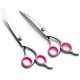 Dog Scissors, 6 Inch Professional Dog Grooming Thinning Scissors & Curved & Straight Hair Scissors, Stainless Steel Curved Fur Scissors for Dogs, Cats, Hair Care