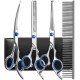 Dog Scissors 6 Inch Professional Dog Scissors Dog Grooming Set Made of Stainless Steel with Round Safety Tip, 5-in-1 Pet Scissors for Dog Hair Including Thinning, Straight, Curved Scissors Dog Scissors 6 Inch Professional Dog Scissors Dog Grooming Set Made of Stainless Steel with Round Safety Tip, 5-in-1 Pet Scissors for Dog Hair Including Thinning, Straight, Curved Scissors