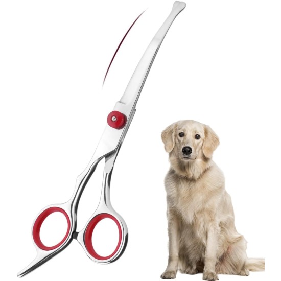 Dog Scissors, Curved Scissors Dog Fur Scissors for Dogs, Dogs and Cats, Safety Round Tip Grooming Scissors, Stainless Steel Fur Scissors for Dogs and Cats (Curved Scissors) Dog Scissors, Curved Scissors Dog Fur Scissors for Dogs, Dogs and Cats, Safety Round Tip Grooming Scissors, Stainless Steel Fur Scissors for Dogs and Cats (Curved Scissors)