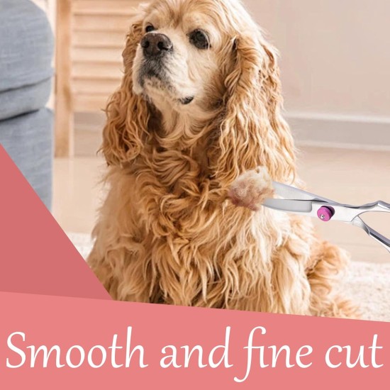 Dog Scissors, Curved Scissors for Dogs and Cats, Safety Round Tip Grooming Scissors, Stainless Steel Fur Scissors for Dogs and Cats Dog Scissors, Curved Scissors for Dogs and Cats, Safety Round Tip Grooming Scissors, Stainless Steel Fur Scissors for Dogs and Cats