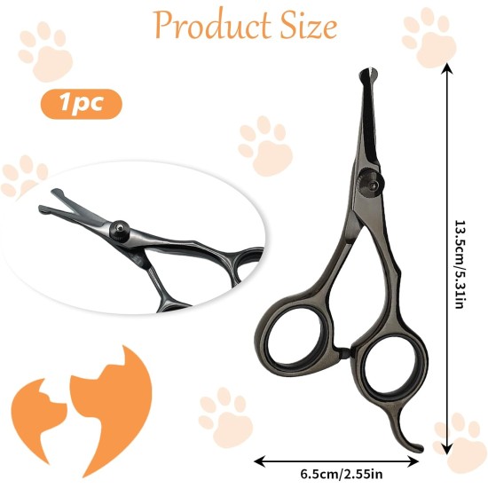 Dog Scissors, Curved Scissors for Dogs and Cats, Safety Round Tip Grooming Scissors, Stainless Steel Fur Scissors for Dogs and Cats Dog Scissors, Curved Scissors for Dogs and Cats, Safety Round Tip Grooming Scissors, Stainless Steel Fur Scissors for Dogs and Cats