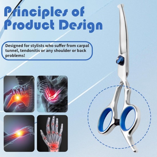 Dog Scissors, Curved Scissors for Dogs and Cats, Safety Round Tip Grooming Scissors, Stainless Steel Fur Scissors for Dogs and Cats Dog Scissors, Curved Scissors for Dogs and Cats, Safety Round Tip Grooming Scissors, Stainless Steel Fur Scissors for Dogs and Cats