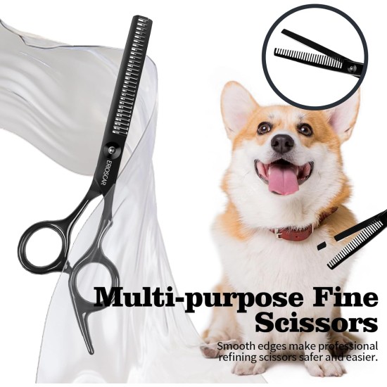 Dog Scissors, Curved Scissors for Dogs and Cats, Safety Round Tip Grooming Scissors, Stainless Steel Fur Scissors for Dogs and Cats Dog Scissors, Curved Scissors for Dogs and Cats, Safety Round Tip Grooming Scissors, Stainless Steel Fur Scissors for Dogs and Cats
