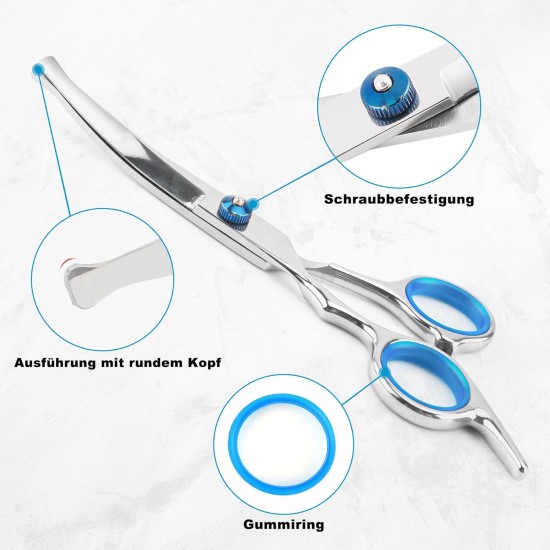 Dog Scissors Curved Stainless Steel Modelling Scissors Dog Hair Cutting Cat Scissors Dog Grooming Scissors for Dogs and Cats Pets Pet Shop Dog Scissors Curved Stainless Steel Modelling Scissors Dog Hair Cutting Cat Scissors Dog Grooming Scissors for Dogs and Cats Pets Pet Shop