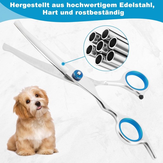 Dog Scissors Curved Stainless Steel Modelling Scissors Dog Hair Cutting Cat Scissors Dog Grooming Scissors for Dogs and Cats Pets Pet Shop Dog Scissors Curved Stainless Steel Modelling Scissors Dog Hair Cutting Cat Scissors Dog Grooming Scissors for Dogs and Cats Pets Pet Shop