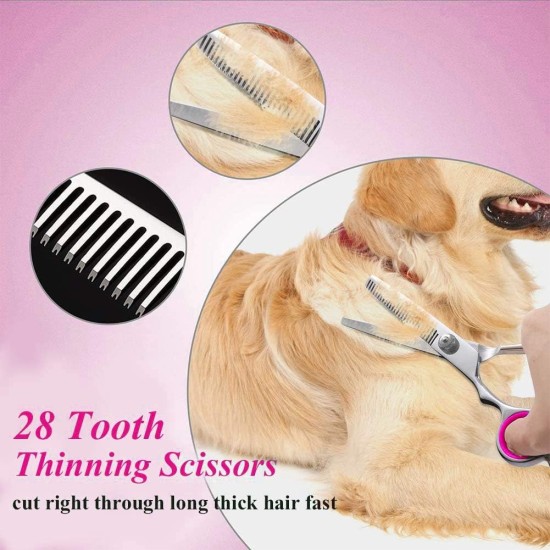 Dog Scissors, Dog Fur Scissors, Hair Scissors Set, Professional 6.5 Inch Grooming Scissors, Dog Set for Grooming, Dog, Cat, Pet (Blue) Dog Scissors, Dog Fur Scissors, Hair Scissors Set, Professional 6.5 Inch Grooming Scissors, Dog Set for Grooming, Dog, Cat, Pet (Blue)