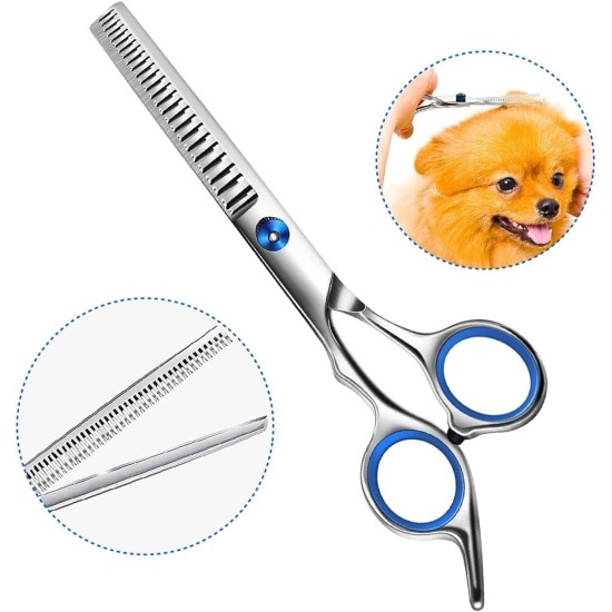 Dog Scissors, Pack of 2 Dog Scissors, Curved Scissors, Dog Fur Scissors for Dogs, Dogs and Cats, Safety Round Tip Grooming Scissors, Stainless Steel Fur Scissors for Dogs and Cats Dog Scissors, Pack of 2 Dog Scissors, Curved Scissors, Dog Fur Scissors for Dogs, Dogs and Cats, Safety Round Tip Grooming Scissors, Stainless Steel Fur Scissors for Dogs and Cats