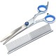 Dog Scissors, Pet Grooming Scissors Set, Adjustable Screws, Non-Slip 6 in 1 for Home Dog Scissors, Pet Grooming Scissors Set, Adjustable Screws, Non-Slip 6 in 1 for Home