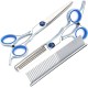 Dog Scissors, Pet Grooming Scissors Set, Adjustable Screws, Non-Slip 6 in 1 for Home Dog Scissors, Pet Grooming Scissors Set, Adjustable Screws, Non-Slip 6 in 1 for Home
