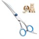 Dog Scissors, Thinning Scissors, Dog Scissors, Curved Scissors, Dog Fur Scissors for Dogs, Dogs and Cats, Safety Round Tip Grooming Scissors, (Blue Curved Scissors), Pack of 1 Dog Scissors, Thinning Scissors, Dog Scissors, Curved Scissors, Dog Fur Scissors for Dogs, Dogs and Cats, Safety Round Tip Grooming Scissors, (Blue Curved Scissors), Pack of 1