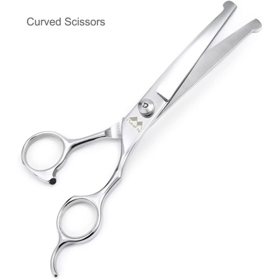 Dog Scissors with Round Tip, 5 in 1 Dog Scissors Set, Stainless Steel Cat Grooming Scissors, Dog Scissors Set for Full Body, Face, Nose and Ear Dog Scissors with Round Tip, 5 in 1 Dog Scissors Set, Stainless Steel Cat Grooming Scissors, Dog Scissors Set for Full Body, Face, Nose and Ear