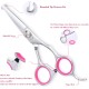 Dog Scissors with Round Tip, 5-in-1 Dog Scissors Set, Stainless Steel Cat Grooming Scissors, Fur Scissors Dogs for Full Body, Face, Nose, Ear (Pink) Dog Scissors with Round Tip, 5-in-1 Dog Scissors Set, Stainless Steel Cat Grooming Scissors, Fur Scissors Dogs for Full Body, Face, Nose, Ear (Pink)