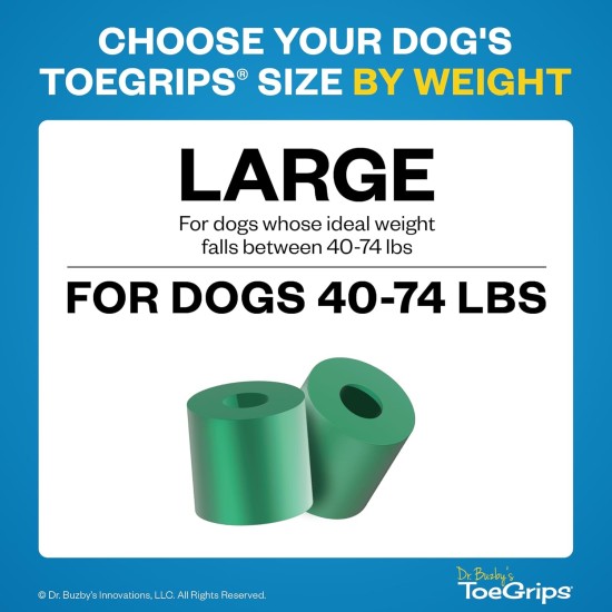 Dr Buzby's Large Toe Grips for Dogs - Instant Traction on Wood/Hardwood Floors - Non-Slip Relief for Dogs - Dog Grippers for Older Dogs - Stops Slipping Instantly - Rubber Nails for Dogs Dr Buzby's Large Toe Grips for Dogs - Instant Traction on Wood/Hardwood Floors - Non-Slip Relief for Dogs - Dog Grippers for Older Dogs - Stops Slipping Instantly - Rubber Nails for Dogs