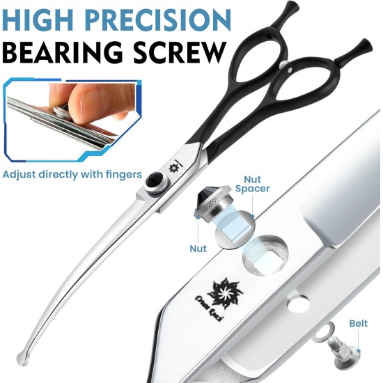 Dream Reach 6.5 Inch Professional Curved Dog Scissors Fur Scissors with Ergonomic Handle 440C Stainless Steel Safety Fur Scissors for Dogs Cats Cutting Black Dream Reach 6.5 Inch Professional Curved Dog Scissors Fur Scissors with Ergonomic Handle 440C Stainless Steel Safety Fur Scissors for Dogs Cats Cutting Black
