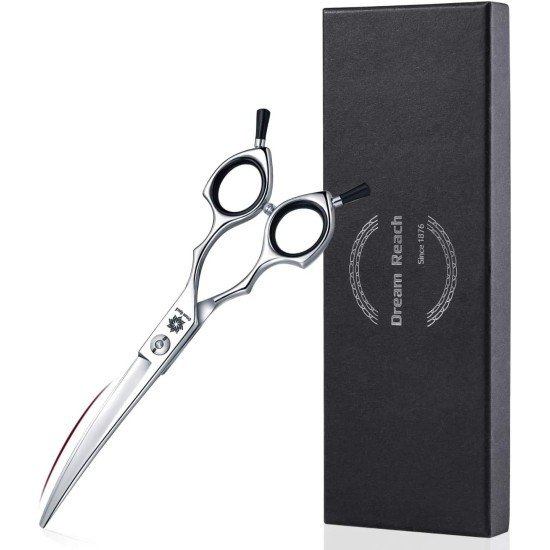 Dream Reach 6.5 Inch Professional Curved Dog Scissors Fur Scissors with Ergonomic Handle 440C Stainless Steel Safety Fur Scissors for Dogs Cats Cutting Black Dream Reach 6.5 Inch Professional Curved Dog Scissors Fur Scissors with Ergonomic Handle 440C Stainless Steel Safety Fur Scissors for Dogs Cats Cutting Black