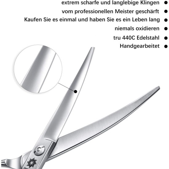 Dream Reach 6.5 Inch Professional Curved Dog Scissors Fur Scissors with Ergonomic Handle 440C Stainless Steel Safety Fur Scissors for Dogs Cats Cutting Black Dream Reach 6.5 Inch Professional Curved Dog Scissors Fur Scissors with Ergonomic Handle 440C Stainless Steel Safety Fur Scissors for Dogs Cats Cutting Black