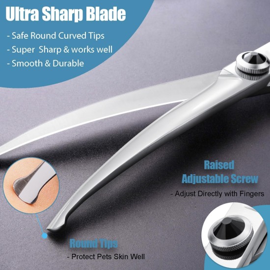 Dream Reach 6.5 Inch Professional Curved Dog Scissors Fur Scissors with Ergonomic Handle 440C Stainless Steel Safety Fur Scissors for Dogs Cats Cutting Black Dream Reach 6.5 Inch Professional Curved Dog Scissors Fur Scissors with Ergonomic Handle 440C Stainless Steel Safety Fur Scissors for Dogs Cats Cutting Black