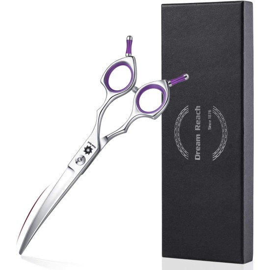 Dream Reach 6.5 Inch Professional Curved Dog Scissors Fur Scissors with Ergonomic Handle 440C Stainless Steel Safety Fur Scissors for Dogs Cats Cutting Black Dream Reach 6.5 Inch Professional Curved Dog Scissors Fur Scissors with Ergonomic Handle 440C Stainless Steel Safety Fur Scissors for Dogs Cats Cutting Black